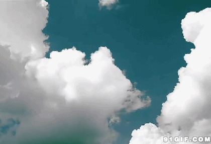 天空白云奔腾gif图片:白云