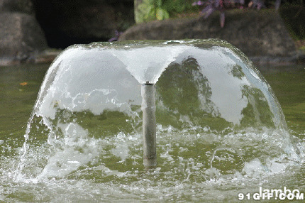 水池边喷泉动态图:喷泉