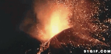 壮观火山爆发闪图:火山