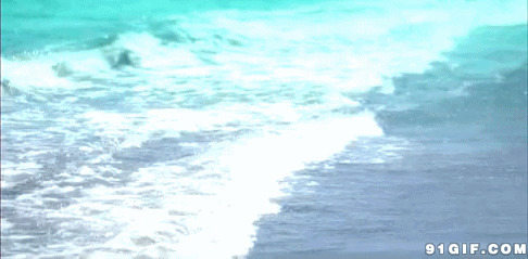 大海汹涌的浪花闪图:海水