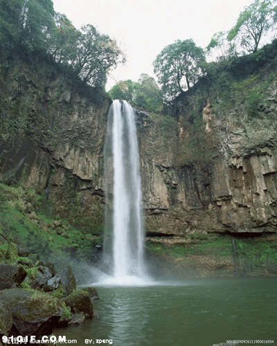 美丽的小溪瀑布gif图:瀑布