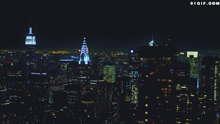 城市流光溢彩夜景闪图