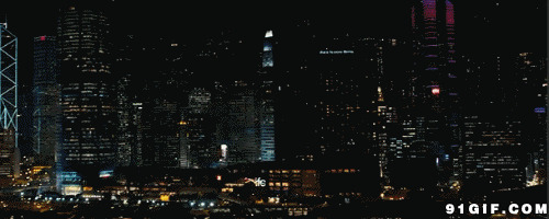 城市绚丽灯光夜景gif图:夜景
