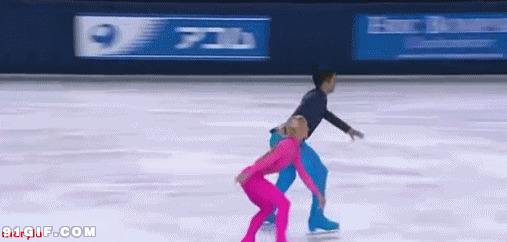 冰上优美双人舞闪图:旱冰