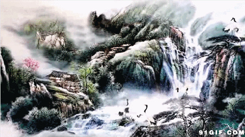 白鹤山水动态图片:山水