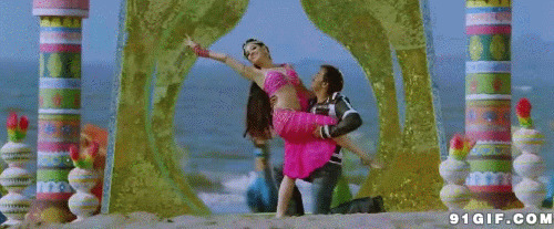 印度情侣歌舞gif图:歌舞