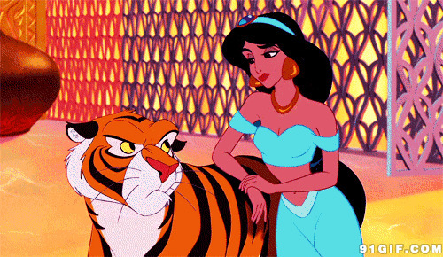 公主与老虎卡通图片:老虎