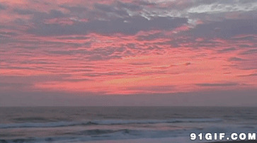 海边最美的晚霞闪图