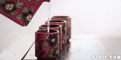 古典雕花茶具动态图片