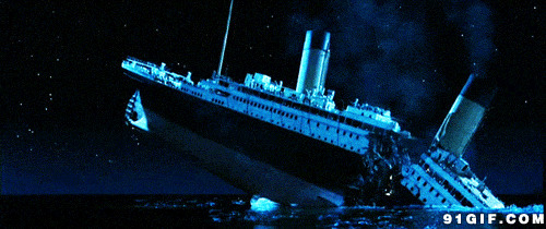 大船断裂坠海动态图:泰坦尼克号