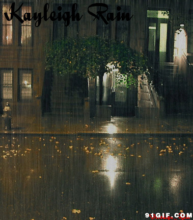 下雨的街道唯美图片:雨景