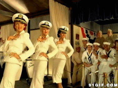 海军女兵表演动态图:海军