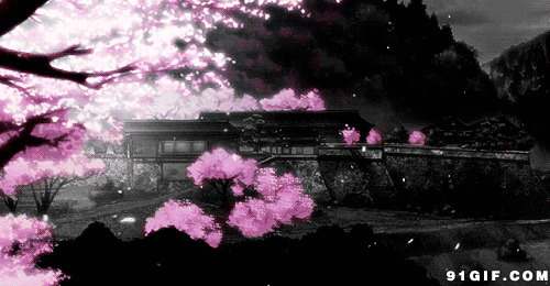 樱花季节唯美动漫图片:樱花