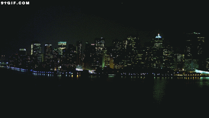 滨海城市夜景gif图