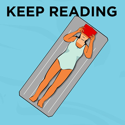 躺着看书动画gif图片:看书