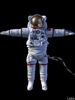 宇航员招手动态图片素材:宇航员