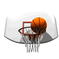 篮筐上篮球透明gif素材