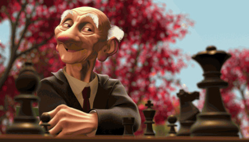 两个老头下棋动画图片