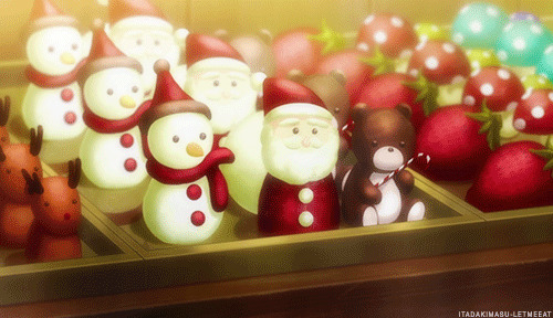 圣诞雪人糖果动画图片