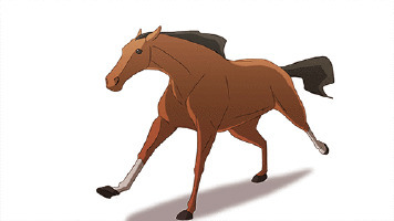 马儿奔跑动画gif素材:骏马