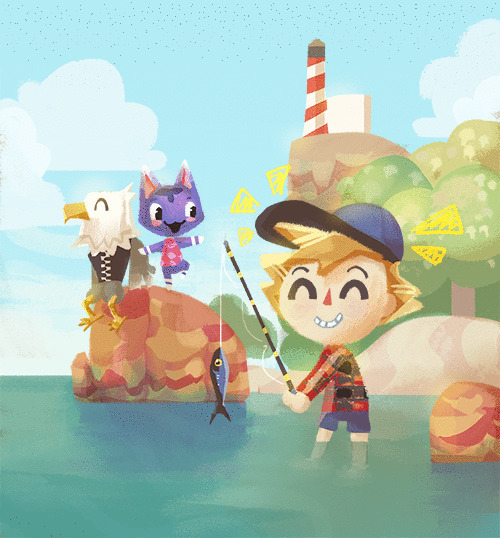 小男孩钓鱼动画图片:钓鱼
