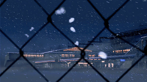 大雪纷飞的夜晚动画图片:下雪