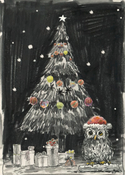 圣诞树简笔素描gif图:圣诞节