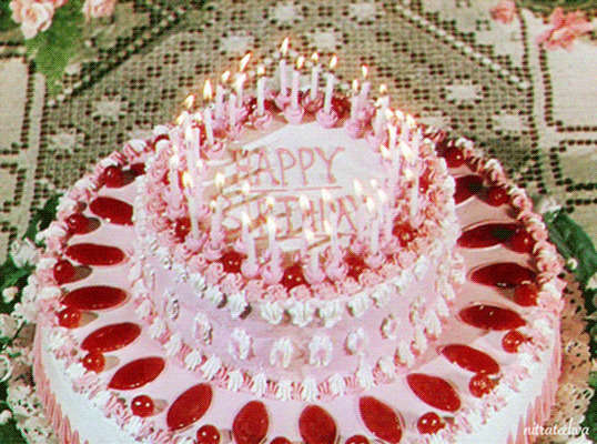 生日蜡烛大蛋糕gif图:生日快乐