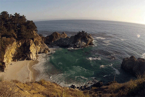 海岸潮水岩石风光闪图:海水