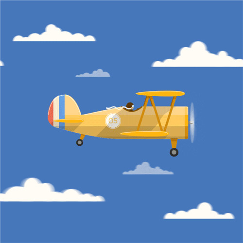 天上开飞机动画图片:飞机
