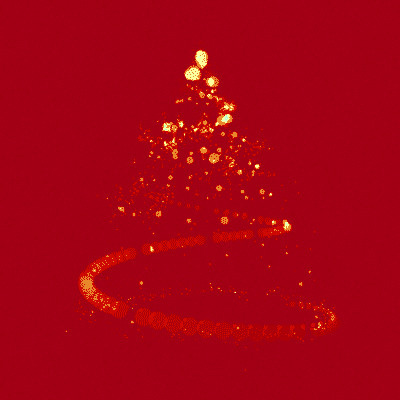 红色梦幻圣诞树素材图片:圣诞节