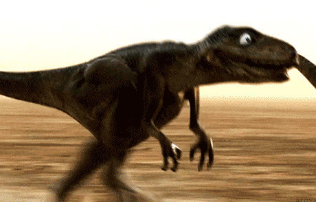 恐龙在荒漠奔跑动态图片