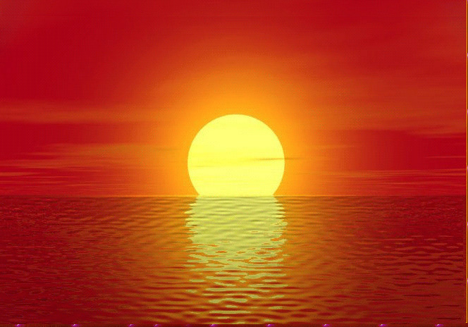 海面上太阳升起动态图片