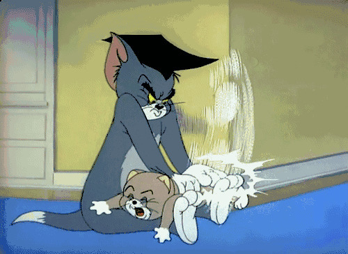 卡通猫猫打老鼠动态图片:猫猫,打人
