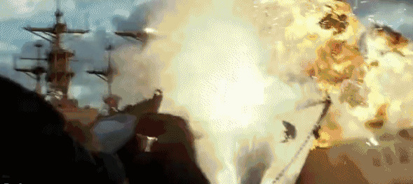 飞机炸战舰GIF图片:飞机,战争