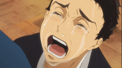 大声哭泣的卡通少年GIF图片:哭泣