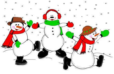 卡通雪人过圣诞GIF图片:雪人