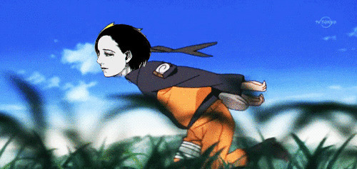 日本卡通少女快速奔跑动态图片