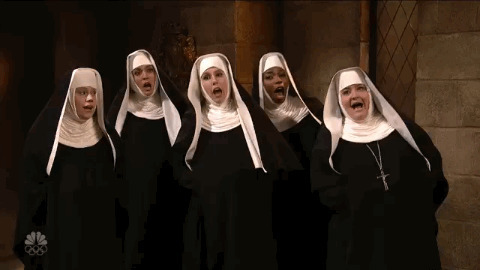 修女在一起唱歌gif图片:修女