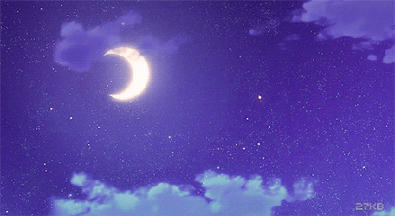 天上的弯月亮动画图片
