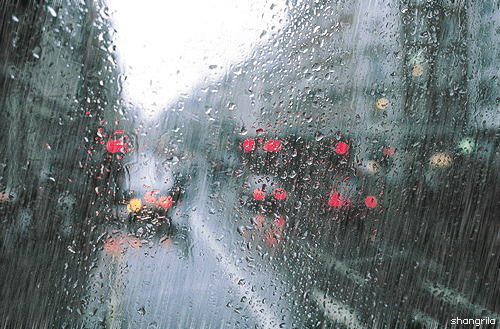 玻璃窗外的雨gif图:下雨