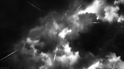 乌黑天空下雨动画图片