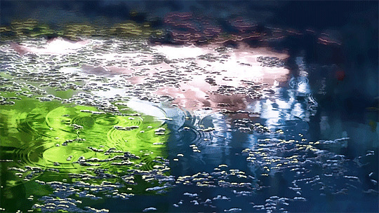 湿漉漉的路面动画图片:雨水