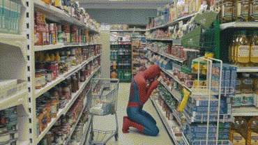 蜘蛛侠购物搞笑图片:蜘蛛侠