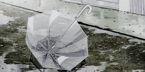 雨水里的雨伞动画图片