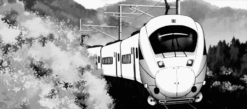 铁轨列车开进动画图片:火车