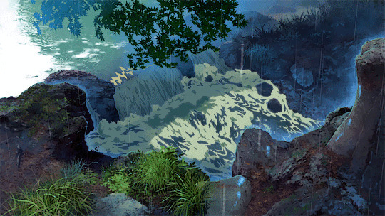 洪水决堤动画图片:流水