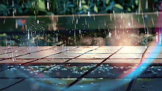 雨水打在路面动画图片