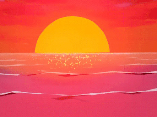 海中明月gif素材图片:日出