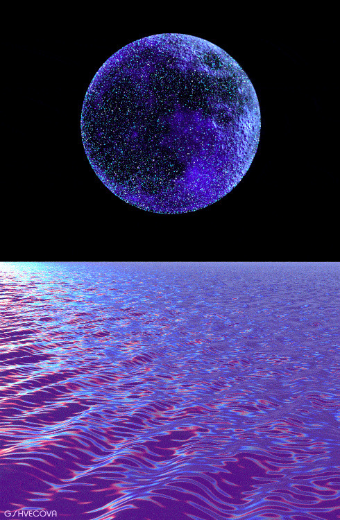 海上明月唯美gif素材:月亮,背景素材